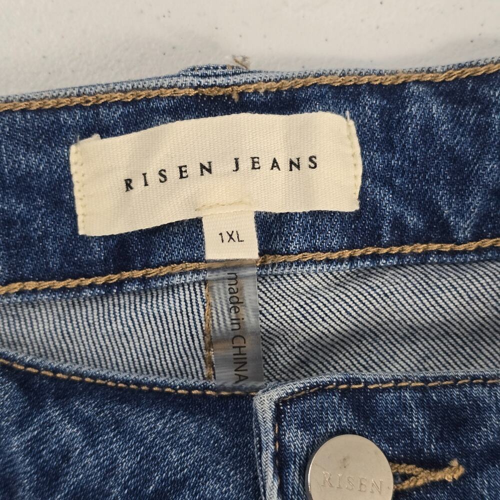 Women's Blue Distressed Skinny Jeans - Picture 9 of 12